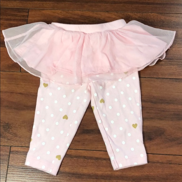 🛎 Carter’s Girl Pink. White & Gold Tutu Leggings (6 Months) (SALE!) - Picture 1 of 5